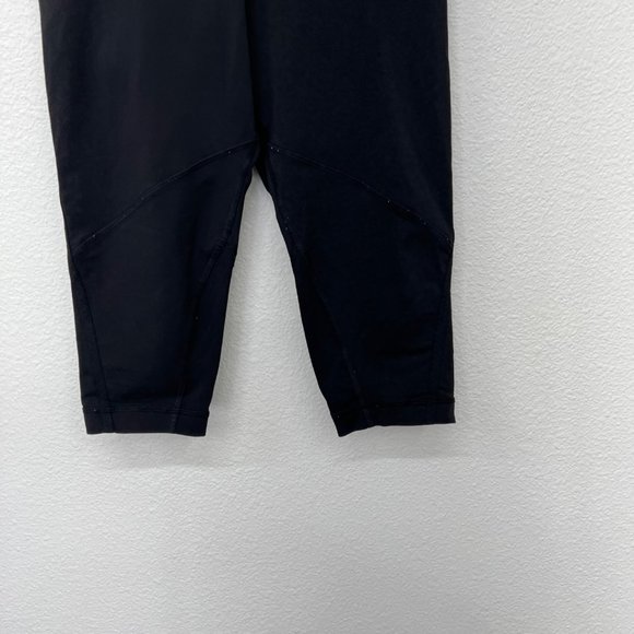 Lululemon black cropped gathered‎ leggings womens solid midrise  Size: 6 - Picture 2 of 7